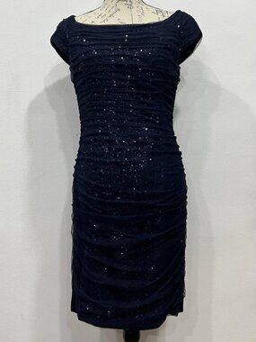 Spring light blue pleated and embroidered long dress